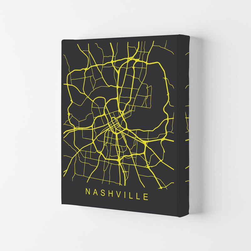Nashville Map Neon Art Print by Pixy Paper Canvas