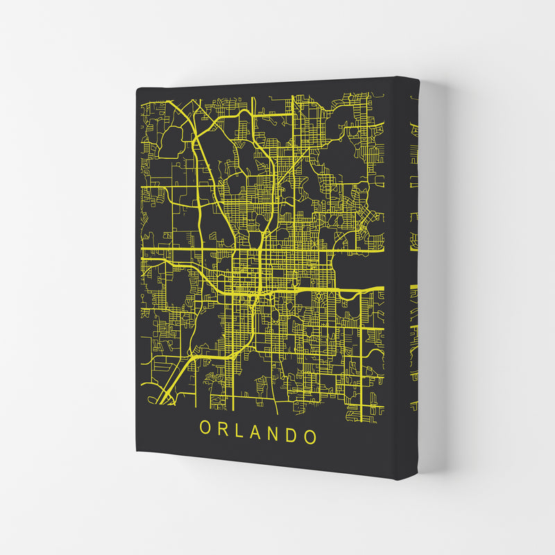 Orlando Map Neon Art Print by Pixy Paper Canvas