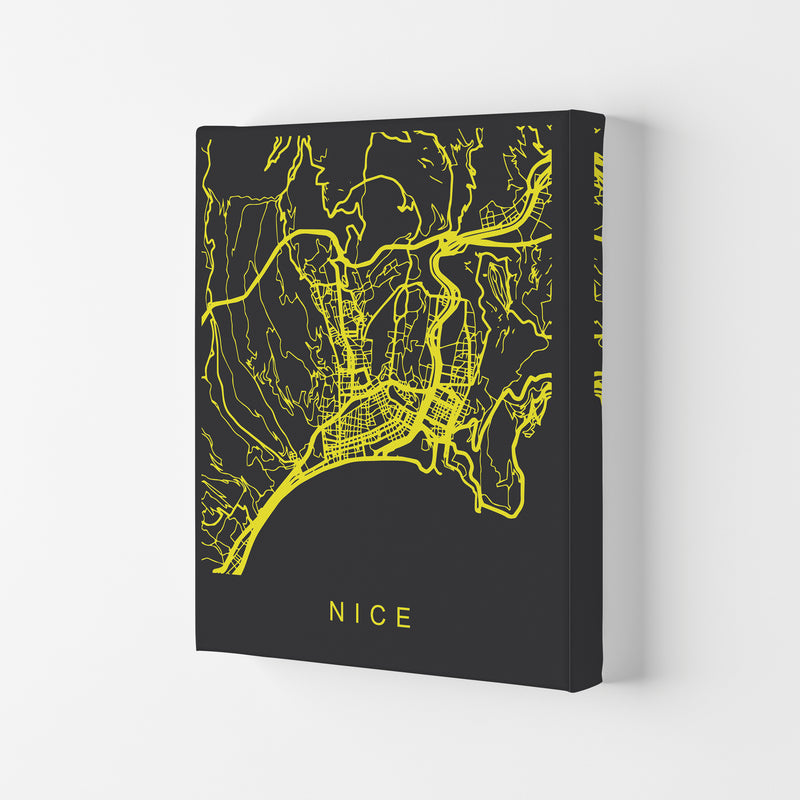 Nice Map Neon Art Print by Pixy Paper Canvas