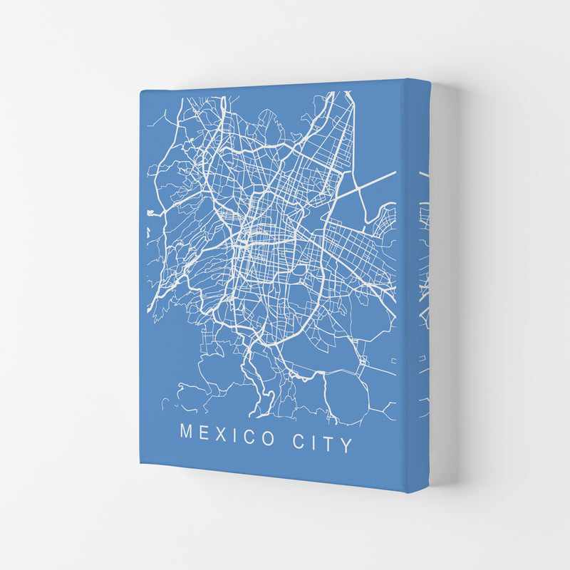 Mexico City Map Blueprint Art Print by Pixy Paper Canvas