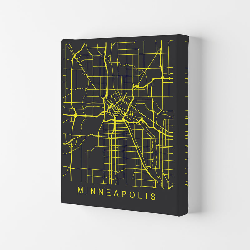 Minneapolis Map Neon Art Print by Pixy Paper Canvas