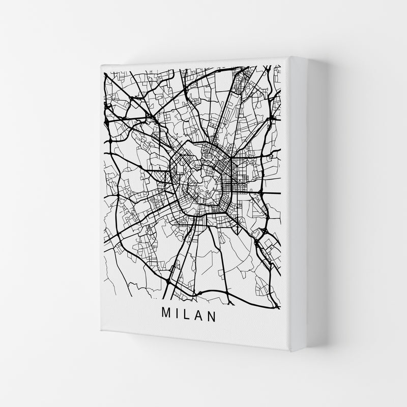 Milan Map Art Print by Pixy Paper Canvas