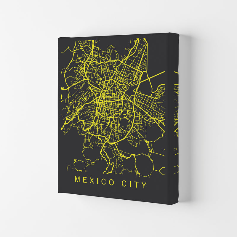 Mexico City Map Neon Art Print by Pixy Paper Canvas
