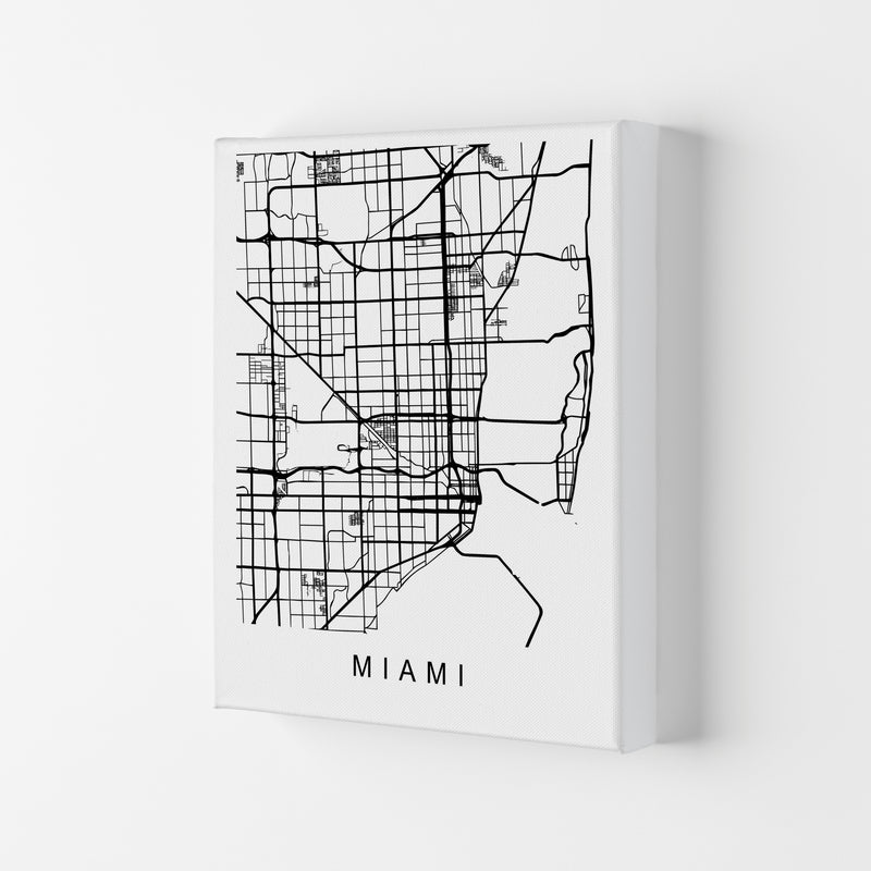 Miami Map Art Print by Pixy Paper Canvas