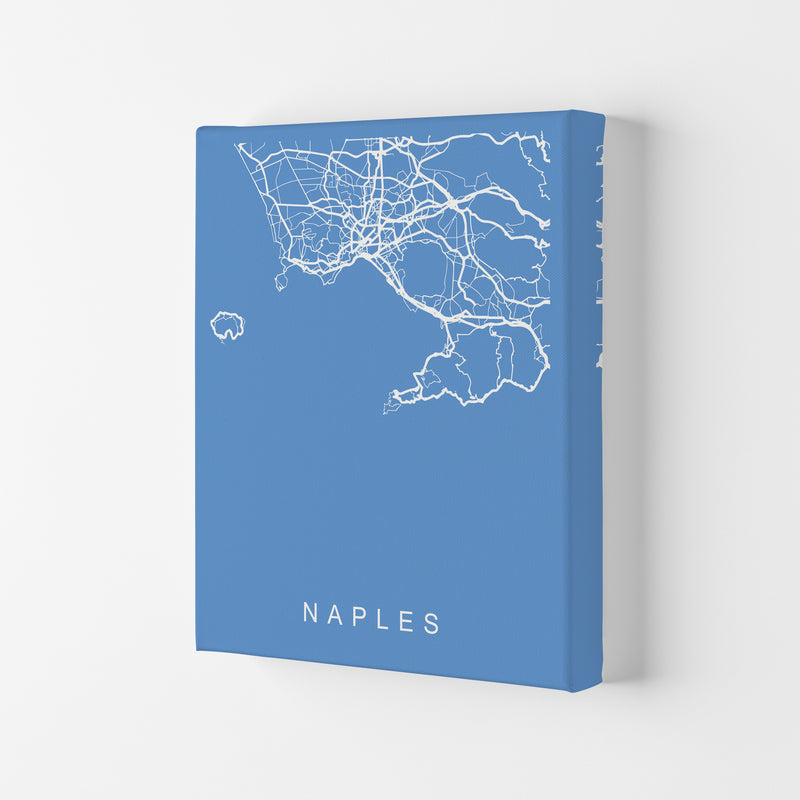 Naples Map Blueprint Art Print by Pixy Paper Canvas