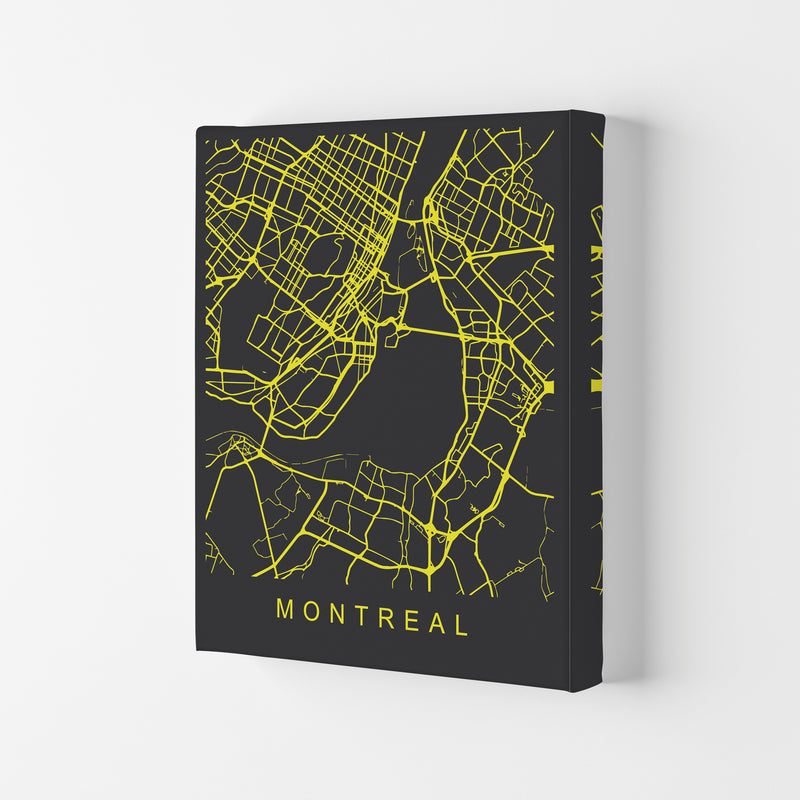 Montreal Map Neon Art Print by Pixy Paper Canvas