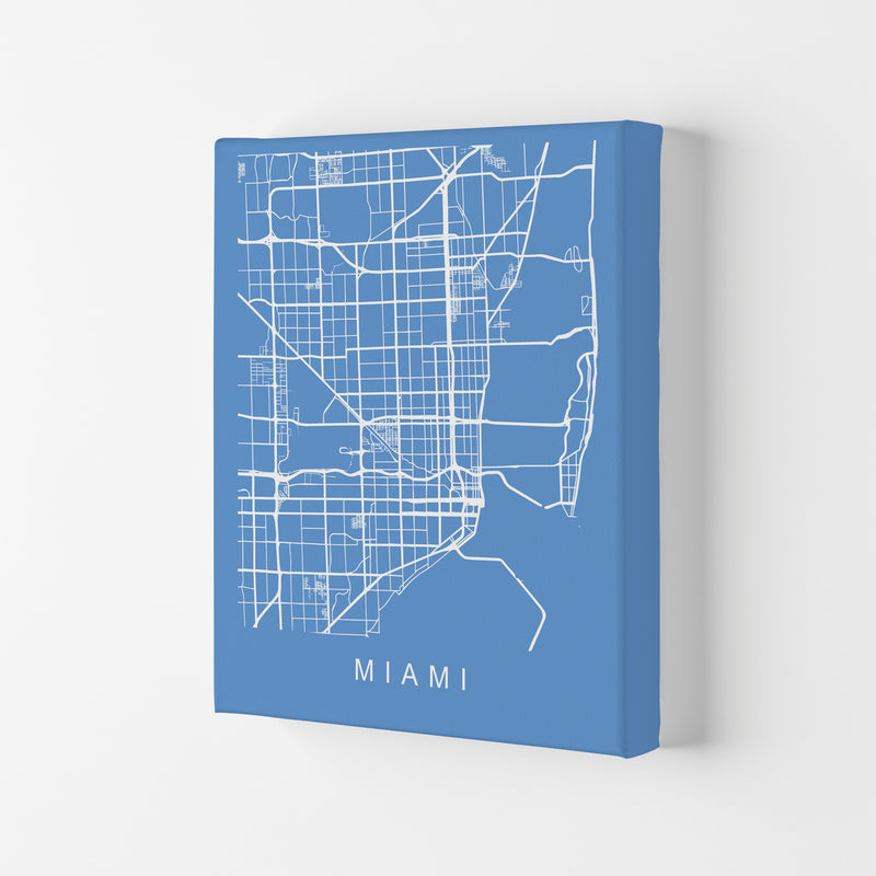 Miami Map Blueprint Art Print by Pixy Paper Canvas