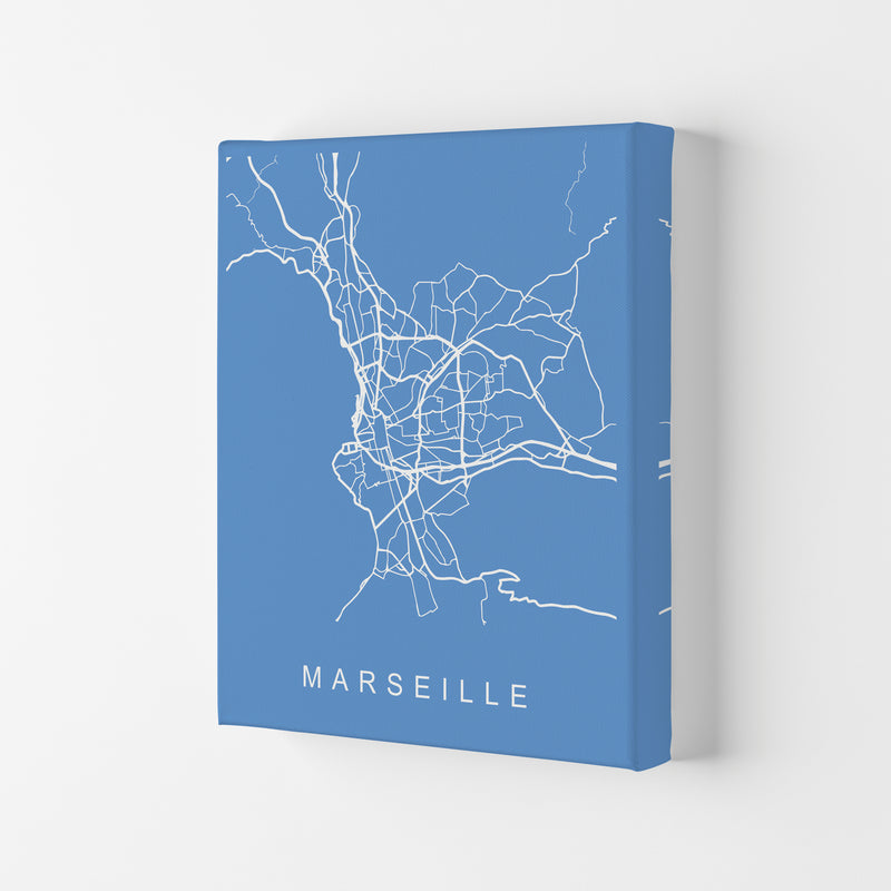 Marseille Map Blueprint Art Print by Pixy Paper Canvas