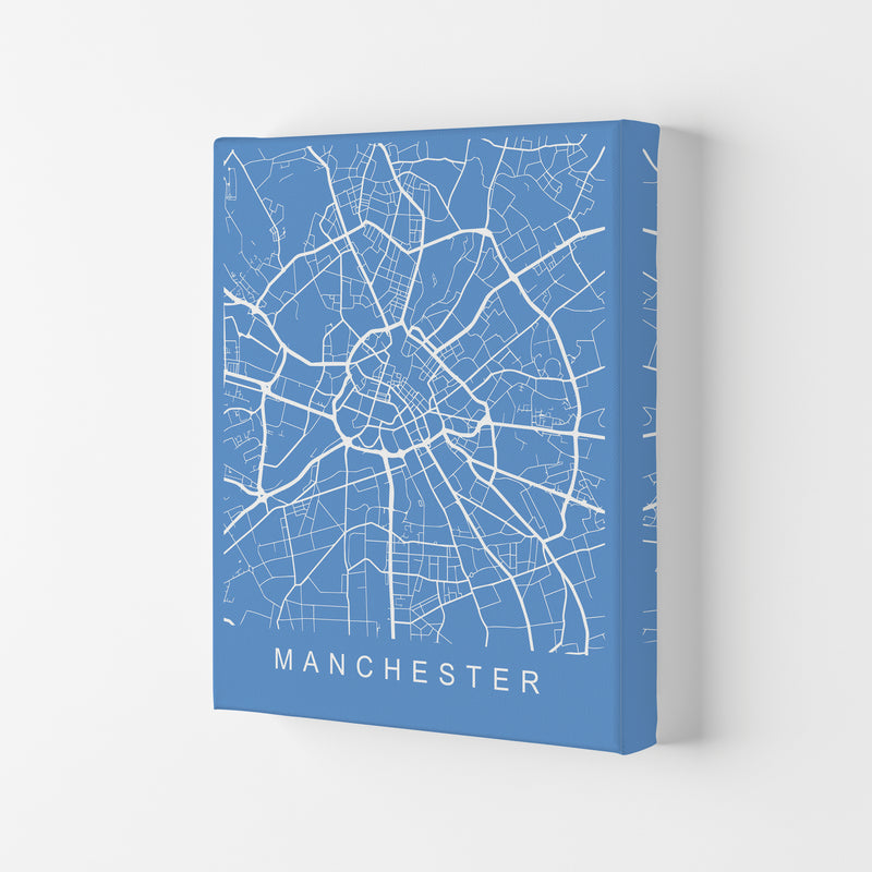 Manchester Map Blueprint Art Print by Pixy Paper Canvas
