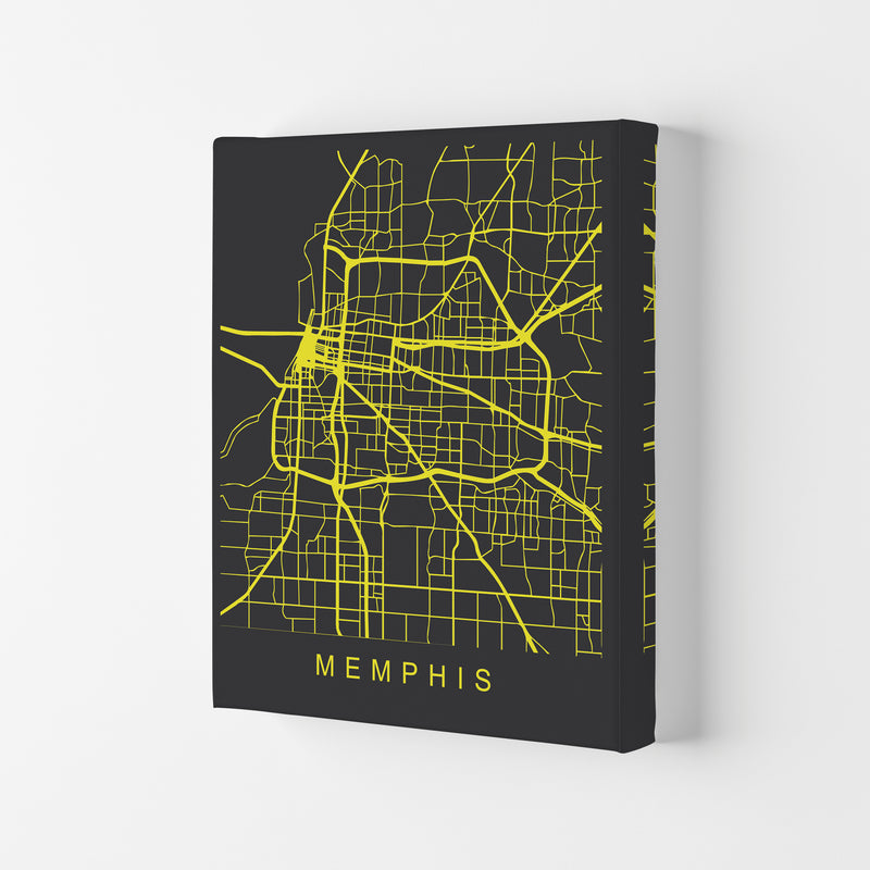 Memphis Map Neon Art Print by Pixy Paper Canvas