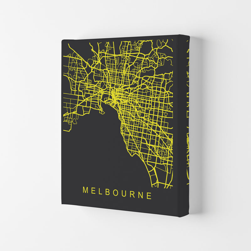 Melbourne Map Neon Art Print by Pixy Paper Canvas