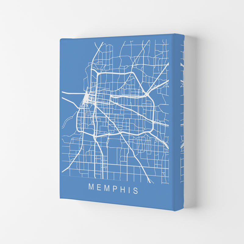 Memphis Map Blueprint Art Print by Pixy Paper Canvas