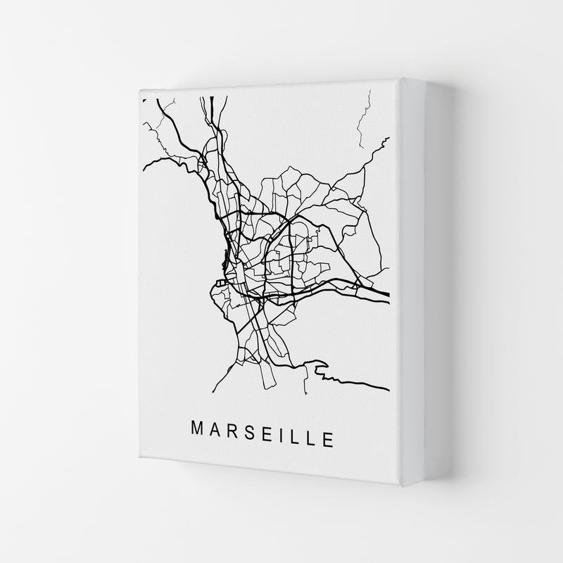 Marseille Map Art Print by Pixy Paper Canvas