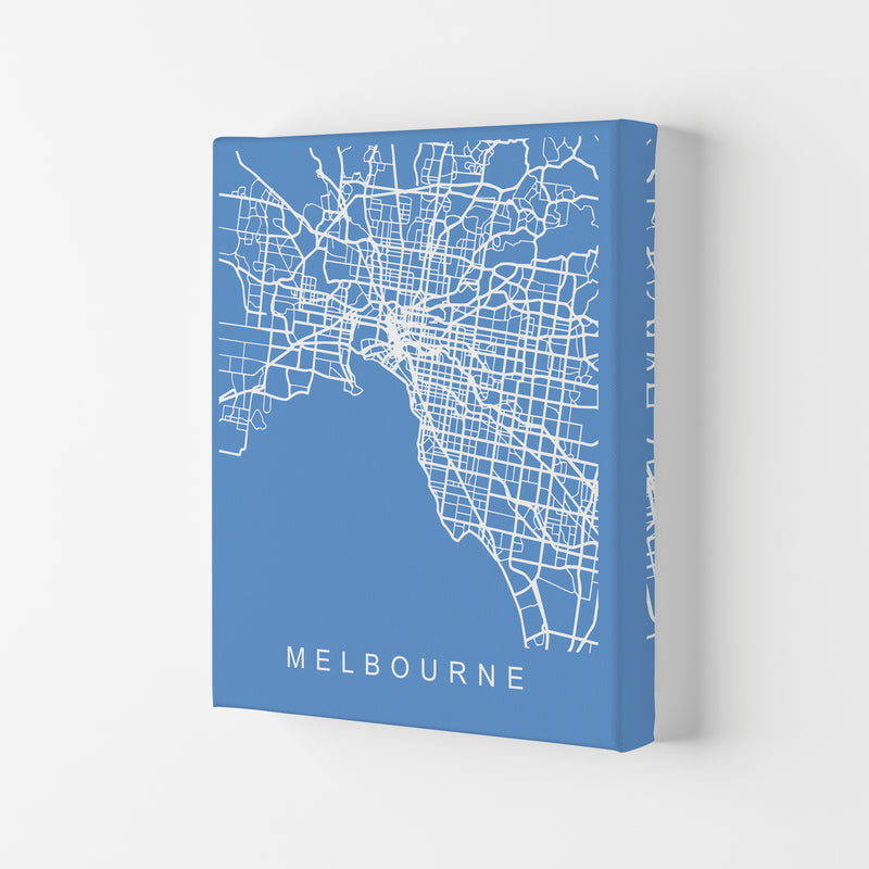 Melbourne Map Blueprint Art Print by Pixy Paper Canvas