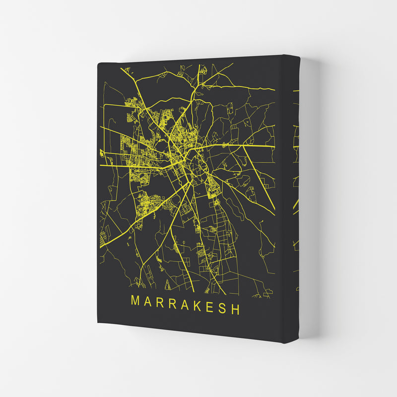 Marrakesh Map Neon Art Print by Pixy Paper Canvas