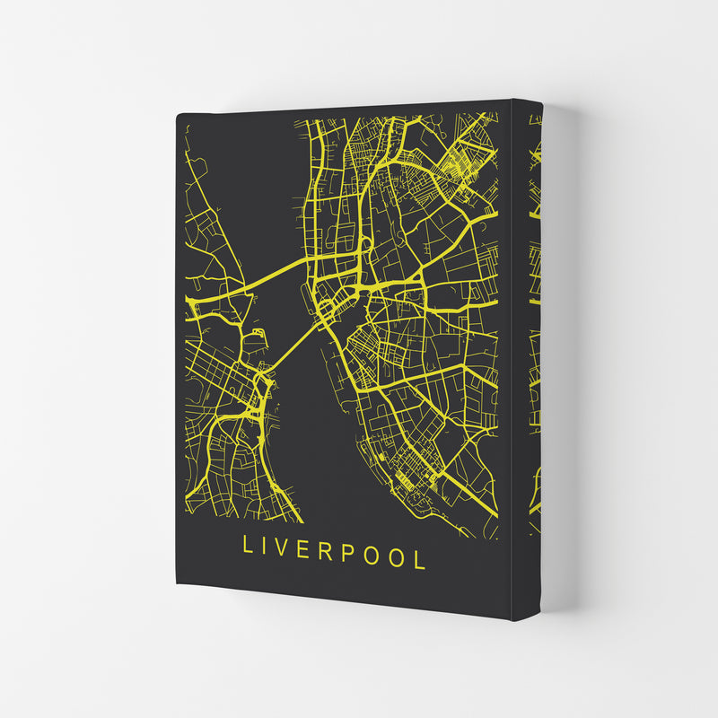 Liverpool Map Neon Art Print by Pixy Paper Canvas