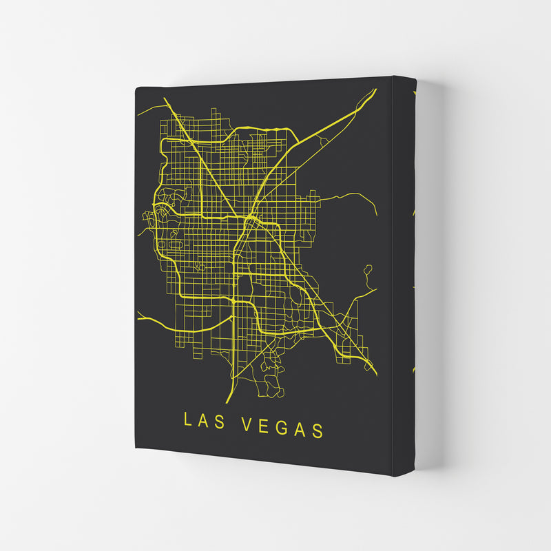 Las Vegas Map Neon Art Print by Pixy Paper Canvas