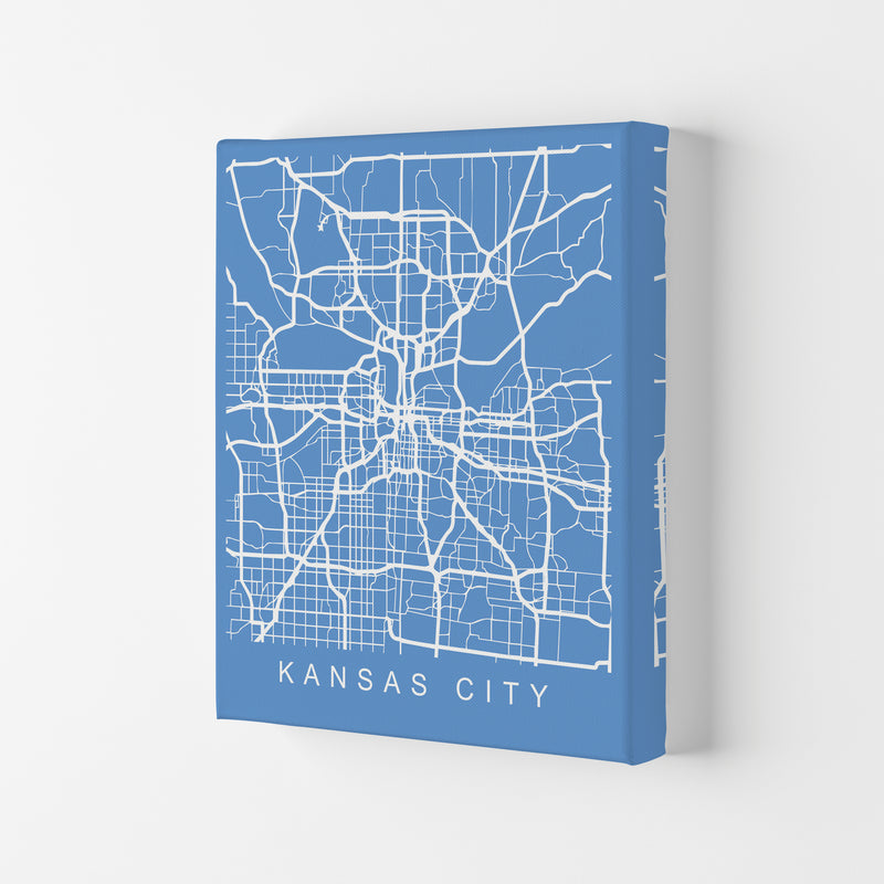 Kansas Map Blueprint Art Print by Pixy Paper Canvas