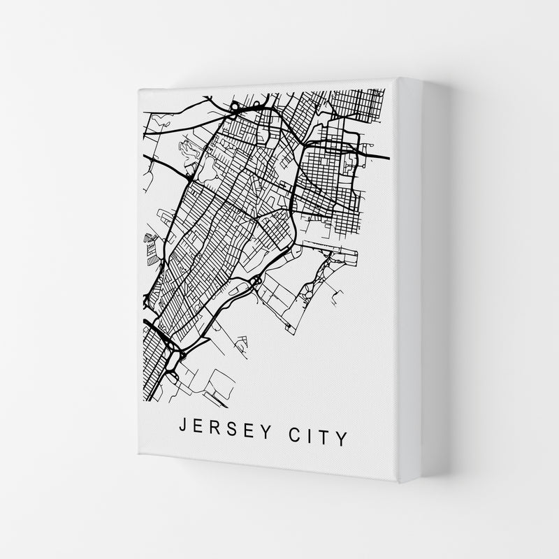 Jersey City Map Art Print by Pixy Paper Canvas