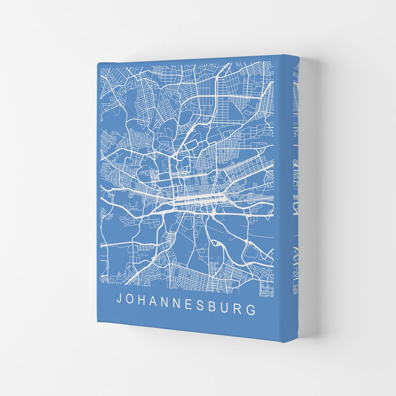 Johannesburg Map Blueprint Art Print by Pixy Paper Canvas