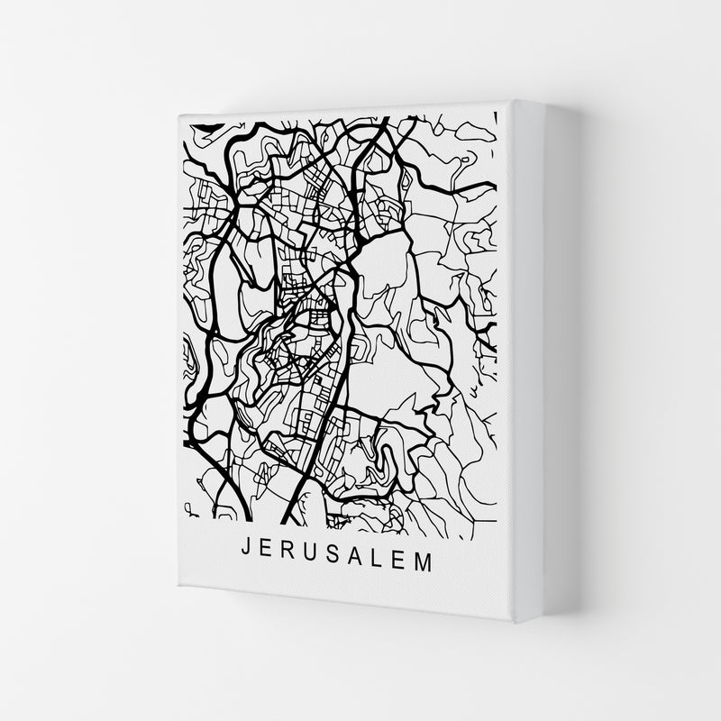 Jerusalem Map Art Print by Pixy Paper Canvas