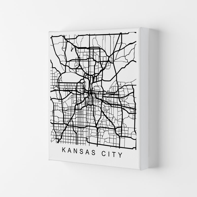 Kansas City Map Art Print by Pixy Paper Canvas