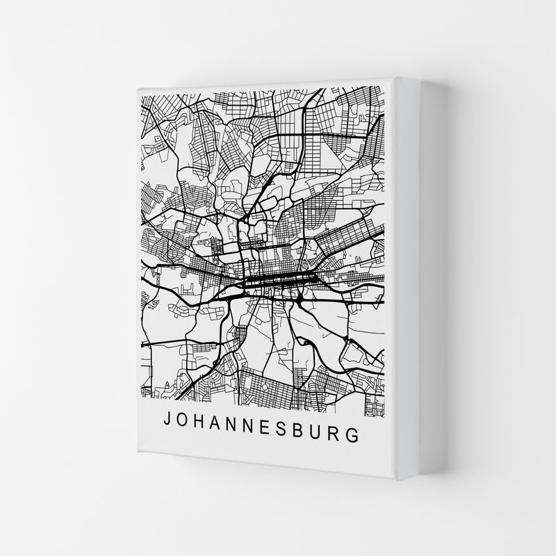Johannesburg Map Art Print by Pixy Paper Canvas