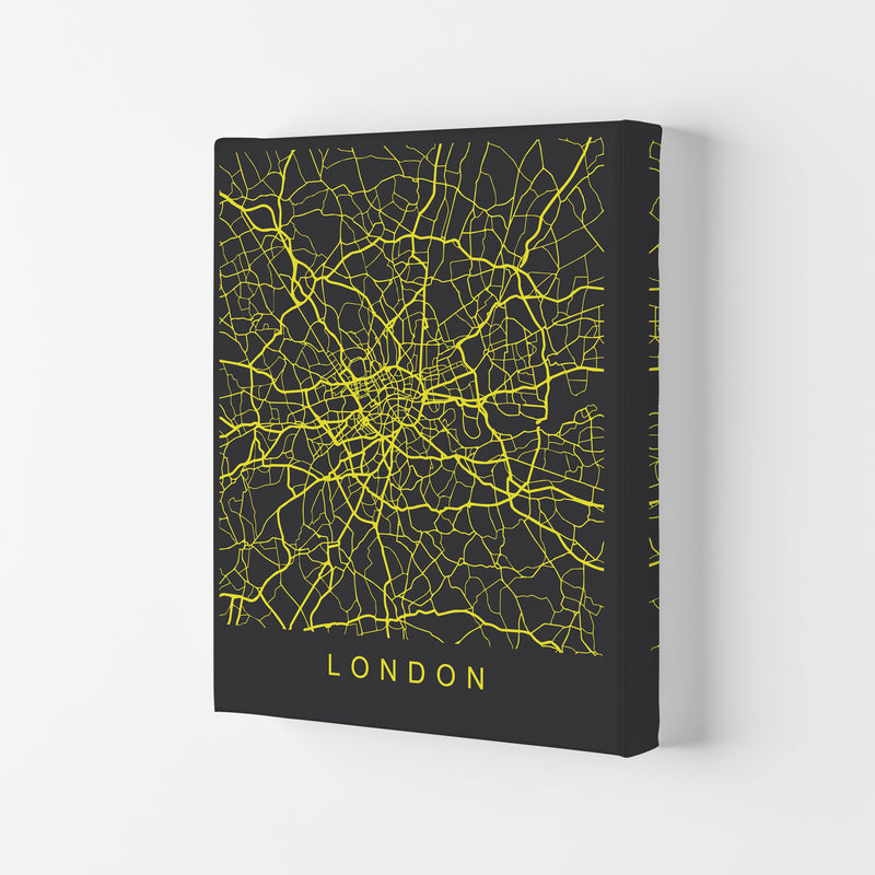 London Map Neon Art Print by Pixy Paper Canvas