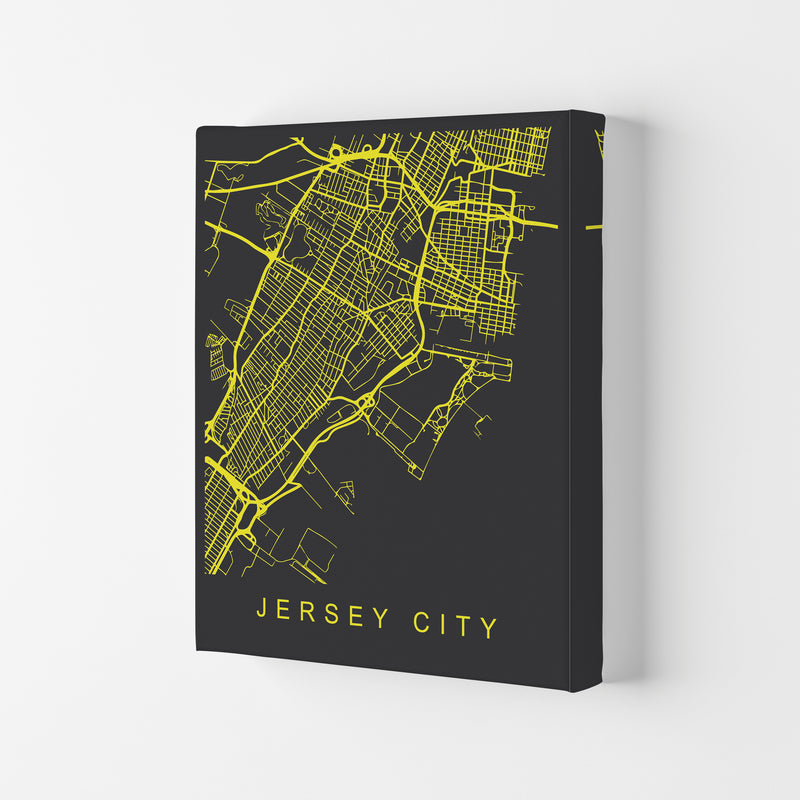 Jersey Map Neon Art Print by Pixy Paper Canvas