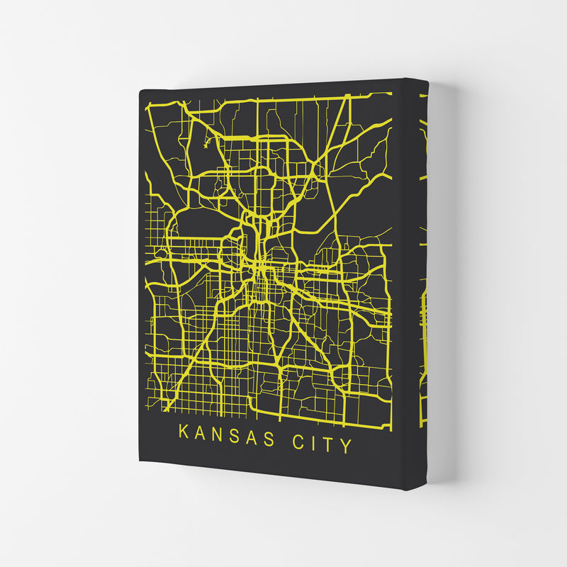 Kansas City Map Neon Art Print by Pixy Paper Canvas