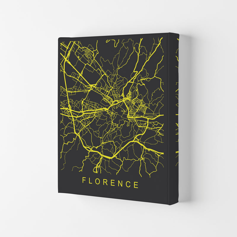 Florence Map Neon Art Print by Pixy Paper Canvas