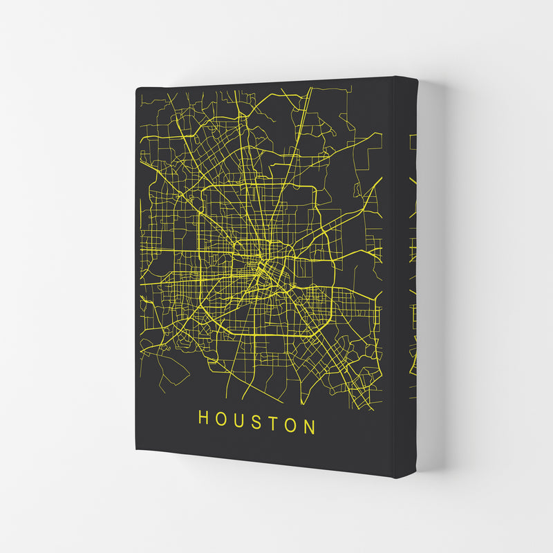 Houston Map Neon Art Print by Pixy Paper Canvas
