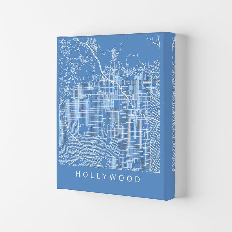 Hollywood Map Blueprint Art Print by Pixy Paper Canvas