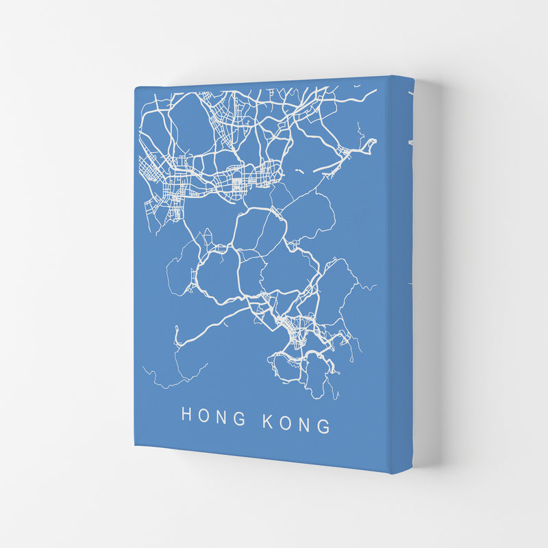 Hong Kong Map Blueprint Art Print by Pixy Paper Canvas