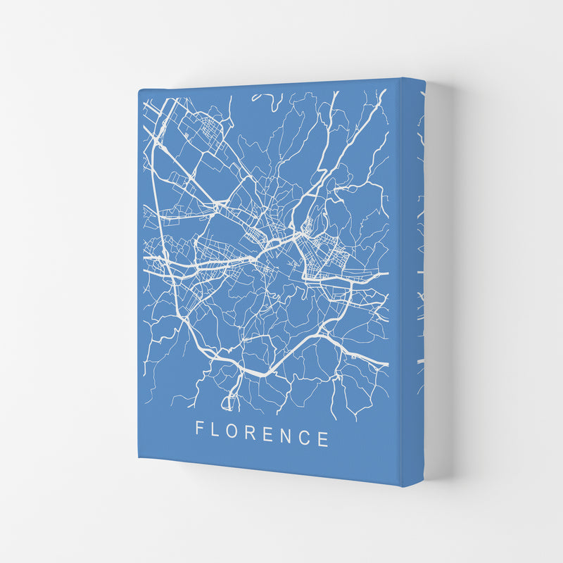 Florence Map Blueprint Art Print by Pixy Paper Canvas