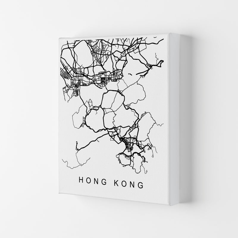 Hong Kong Map Art Print by Pixy Paper Canvas
