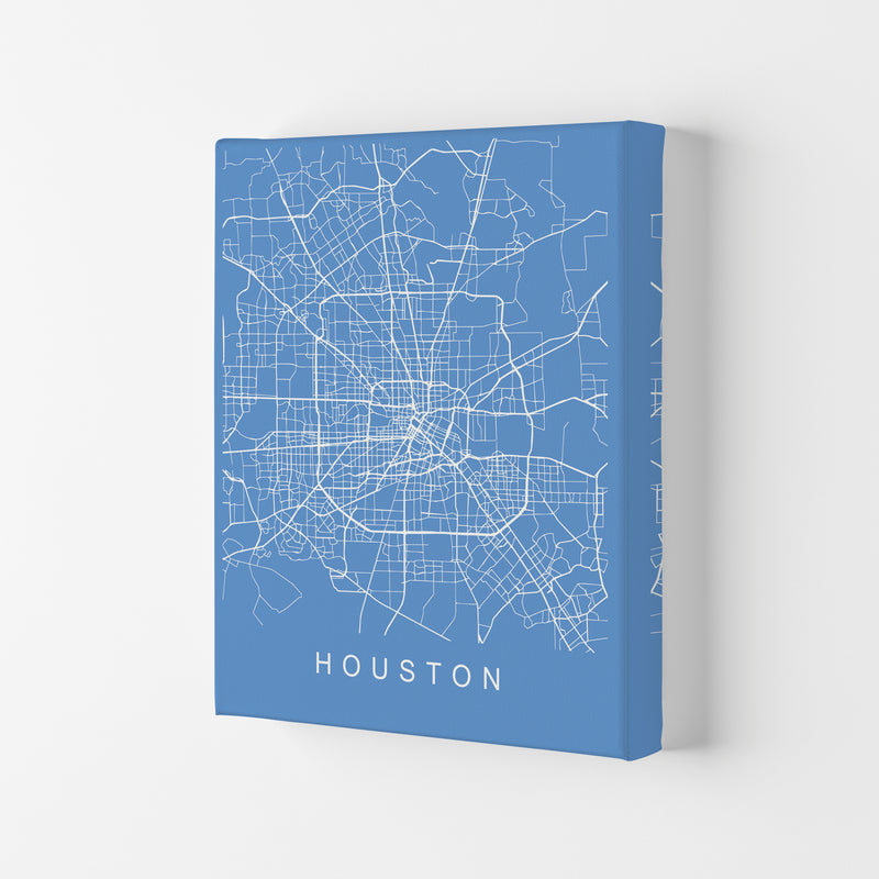 Houston Map Blueprint Art Print by Pixy Paper Canvas