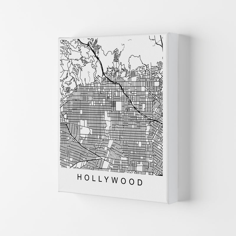 Hollywood Map Art Print by Pixy Paper Canvas