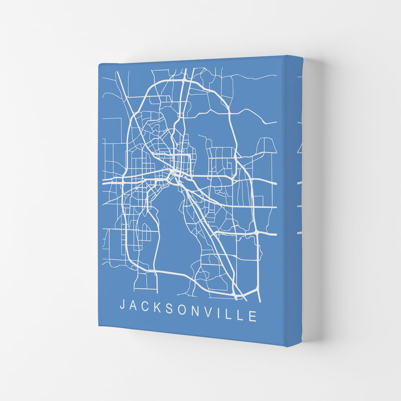 Jacksonville Map Blueprint Art Print by Pixy Paper Canvas
