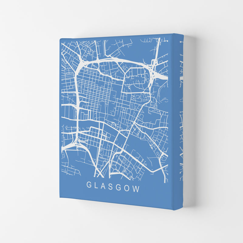 Glasgow Map Blueprint Art Print by Pixy Paper Canvas