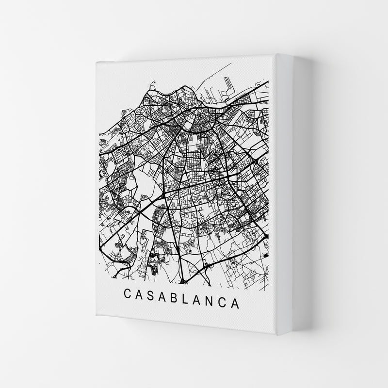 Casablanca Map Art Print by Pixy Paper Canvas