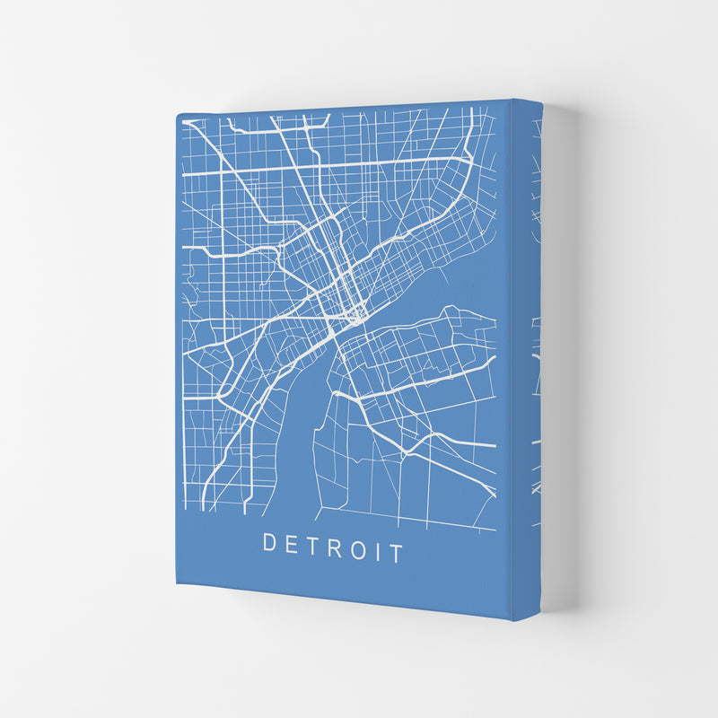 Detroit Map Blueprint Art Print by Pixy Paper Canvas