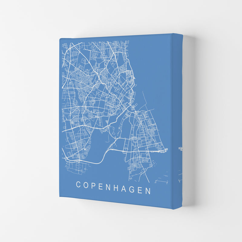 Copenhagen Map Blueprint Art Print by Pixy Paper Canvas