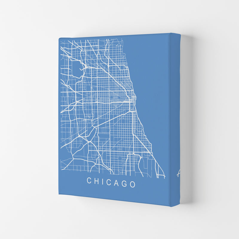 Chicago Map Blueprint Art Print by Pixy Paper Canvas