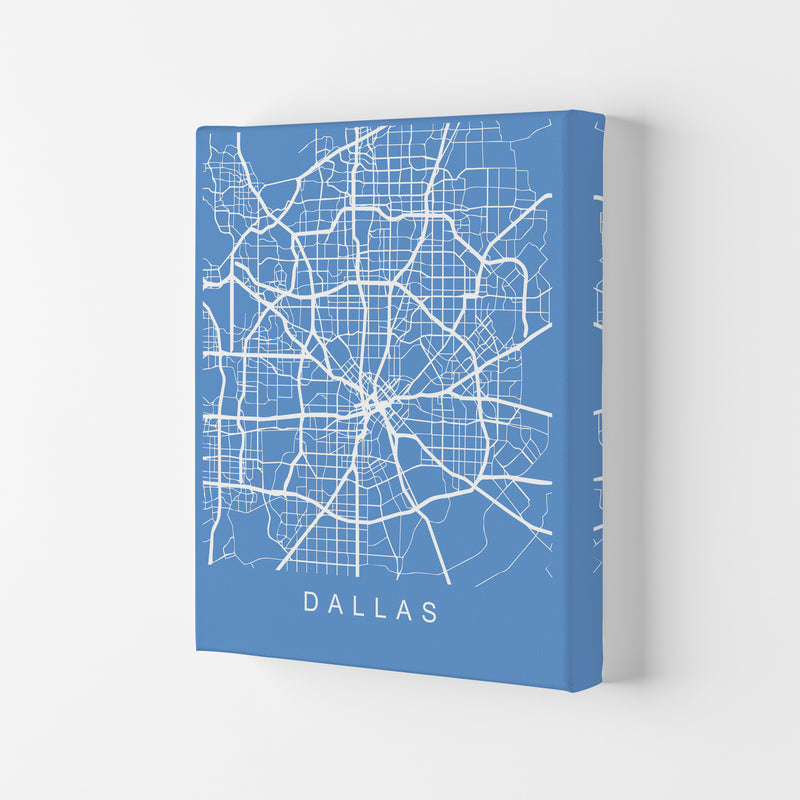Dallas Map Blueprint Art Print by Pixy Paper Canvas