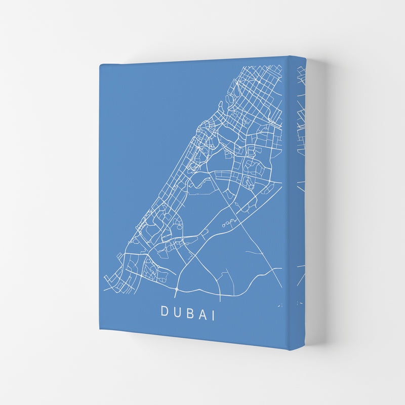 Dubai Map Blueprint Art Print by Pixy Paper Canvas