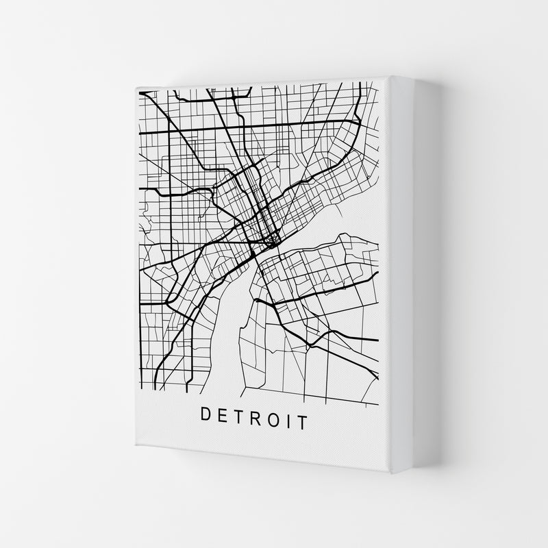 Detroit Map Art Print by Pixy Paper Canvas