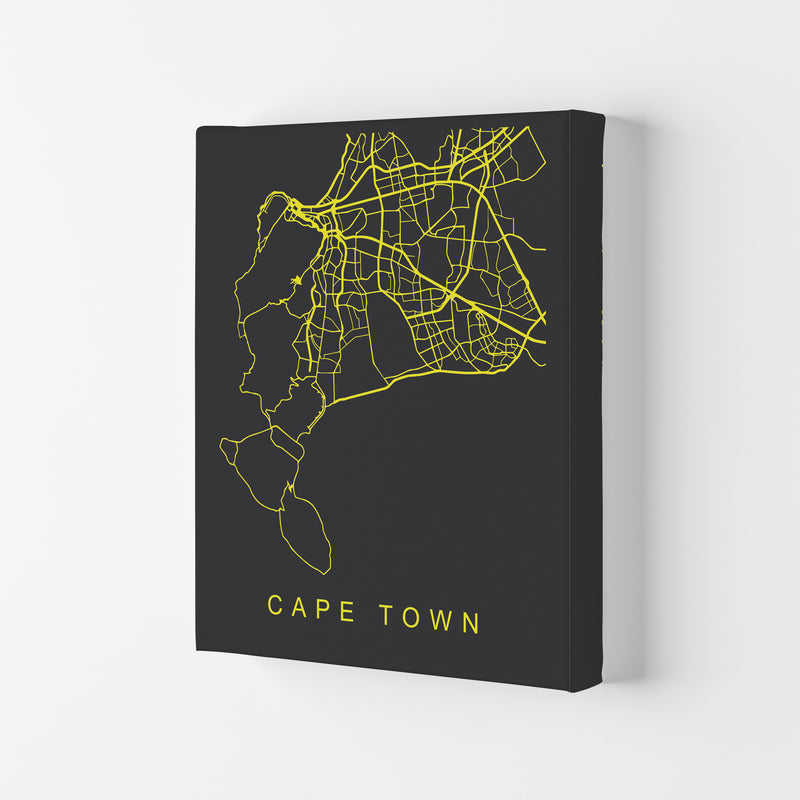 Cape Town Map Neon Art Print by Pixy Paper Canvas