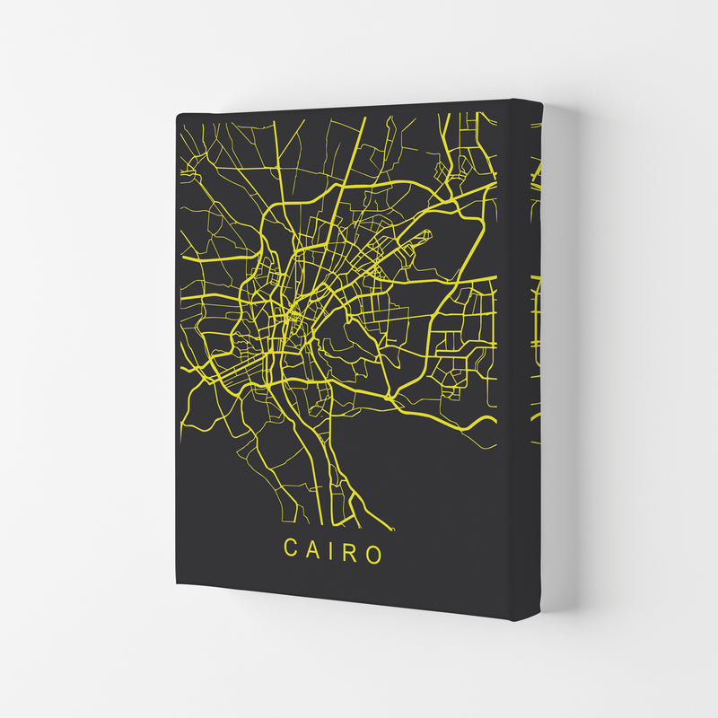 Cairo Map Neon Art Print by Pixy Paper Canvas