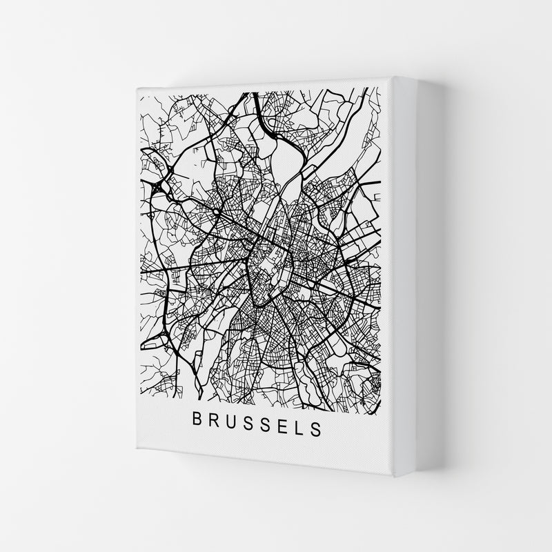 Brussels Map Art Print by Pixy Paper Canvas
